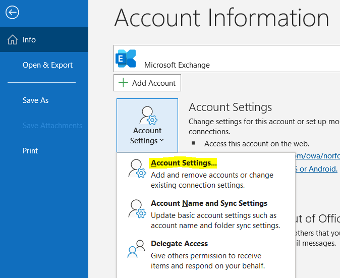 Outlook - Use the OWA login for email - Microsoft Office